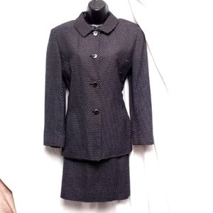 OSCAR by Oscar de la Renta Polka-dot Skirt Suit